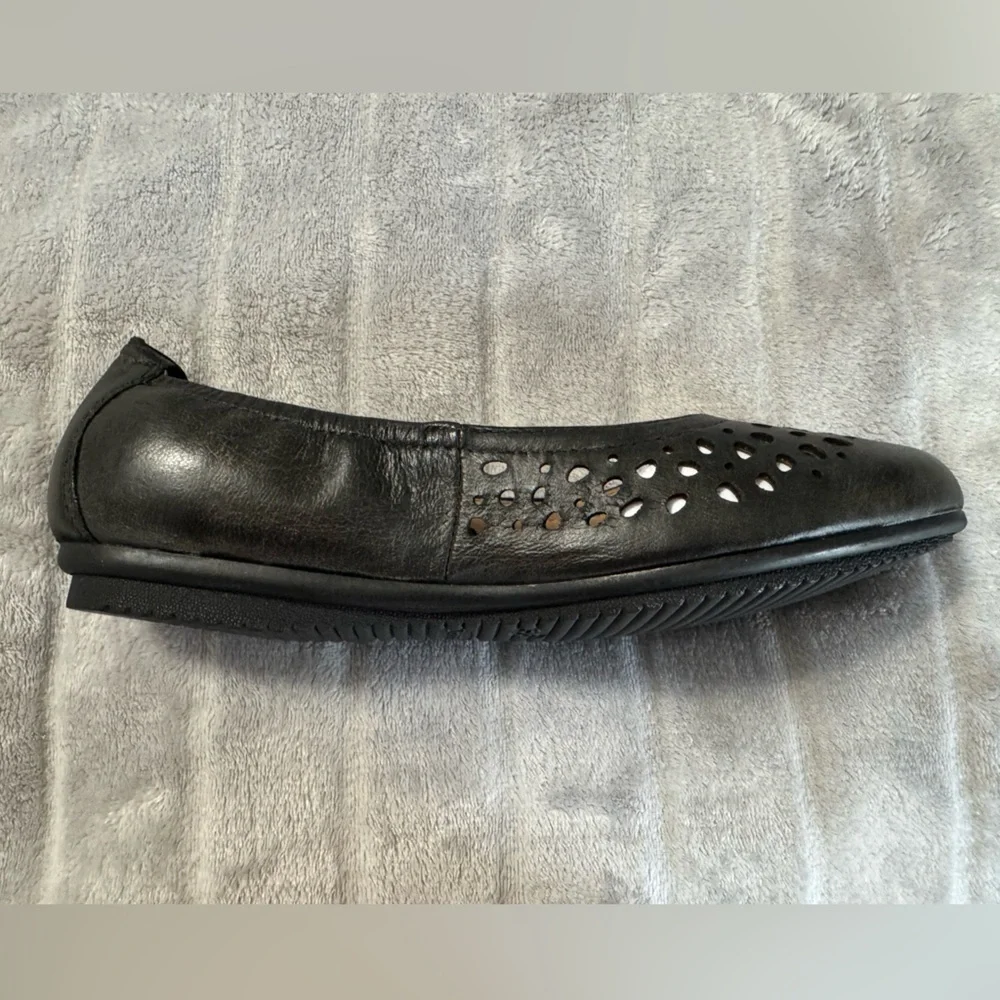 Josef Seibel Pippa 29 Nesty Oil Black Leather Ballerina Flats EU 36 US 5 to 5.5